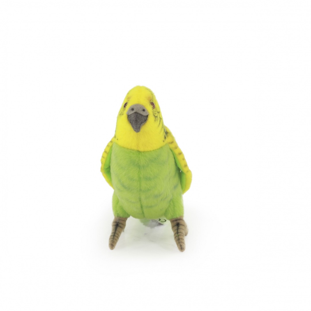 3653п волнистый попугайчик зеленый, 15 см