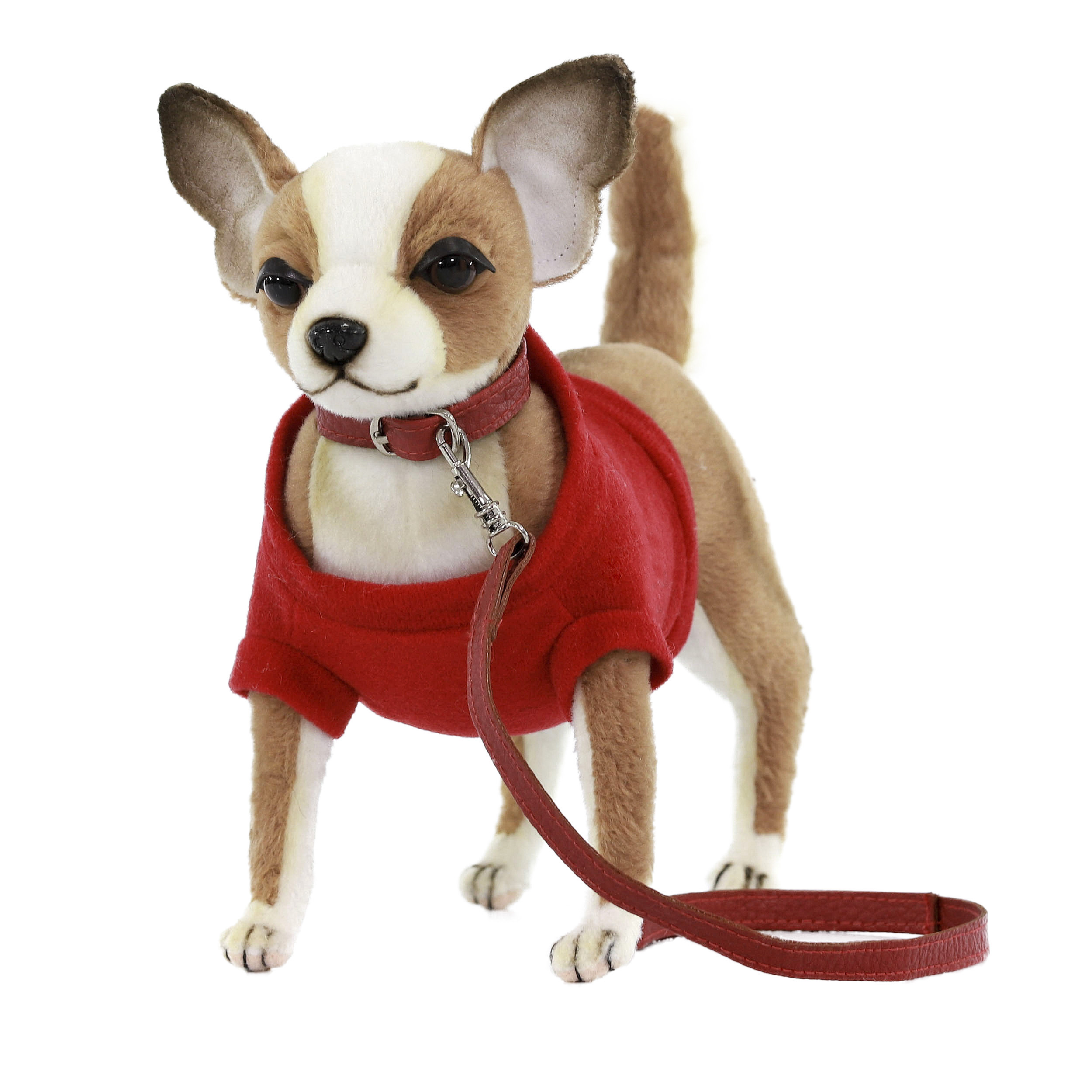 7551 собака чихуахуа, в красной футболке, 24 см