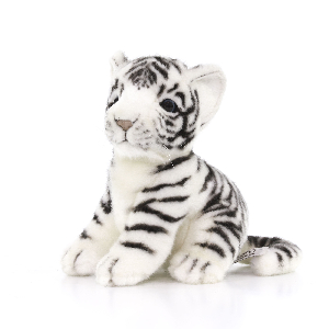 3420 Тигр, детёныш, белый, 18 см