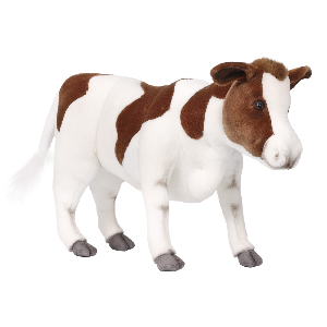 Мягкая игрушка 4983 корова, телёнок, коричнево-белая, 52 см купить
