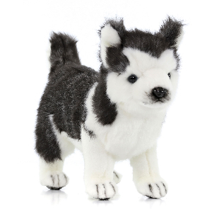 Мягкая игрушка 6970 Собака сибирский хаски, чёрно-белая, щенок, 20 см купить