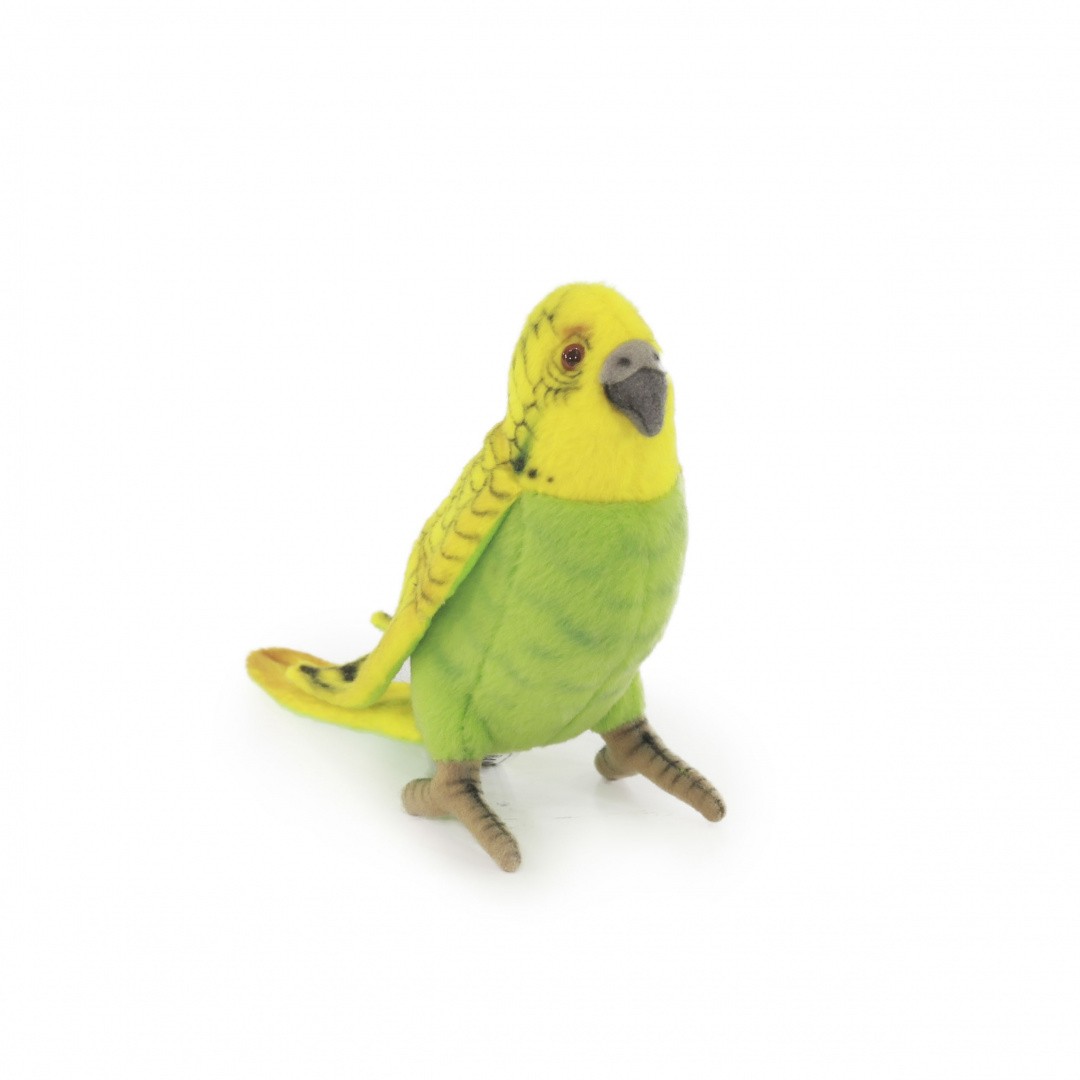 3653п волнистый попугайчик зеленый, 15 см