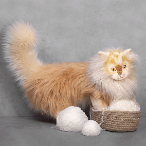 Мягкая игрушка 5011 кошка табби, кремовая, 45 см купить