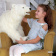 6085 Медведь белый (банкетка), 110 см