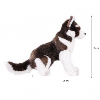 Мягкая игрушка 5269 собака сибирский хаски, чёрно-белая, щенок, 25 см купить