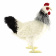 7333 курица черно-белая, 38 см